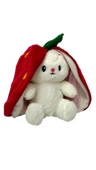 ribac Sevimli Çilek Tavşan Peluş Çantalı Hediyelik 50 cm Oyuncak - 4