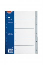 Plastik Seperatör 5 Gri Ayraç A4 6 adet - 1