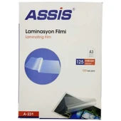 Assis Laminasyon Filmi A3 125 Mic 100 Lü Şeffaf A-231 - 1