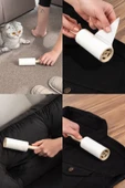Porsima 3104 Kedi Köpek Tüy Toplayıcı Rulo + 10 Adet Rulo + 2 Adet Tutma Aparatı Toplam 300 Yaprak Krem - 2