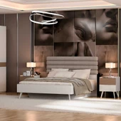 Milano Çift Kişilik Karyola - Vizon/Zebra 166x120x205 cm - 1