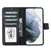 Samsung Galaxy S23 Ultra Uyumlu Deri Cüzdanlı Kılıf RST1 Siyah - 5