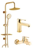 Kare Banyo Gold Serisi Mutfak, Lavabo, Banyo, Set 3 Parça Yüksek Kalite 5 Yıl Garantili - 2