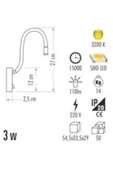 Cata Ct-5232 Siyah 3w Baykuş Led Aplik Aydınlatma Siyah Kasa Armatür (GÜN İŞIĞI) - 2