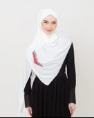 Polyster Beyaz Rengi Şal Filistin Haritası Karpuz Renkler İle Nakışlı S100031 - 6