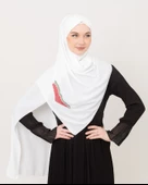 Polyster Beyaz Rengi Şal Filistin Haritası Karpuz Renkler İle Nakışlı S100031 - 4