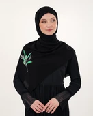 Polyster Siyah Rengi Şal Filistin Zaytin Dalı Renkli Nakışlı S100034 - 3