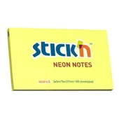 Hopax Stıckn Yapışkanlı Not Kağıdı Neon Sarı 76x127 MM 100 YP  (12 adet) HE21135 - 1