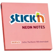 Hopax Stıckn Yapışkanlı Not Kağıdı (12 adet) 100 YP 76x76 Neon Pembe 21166 - 1