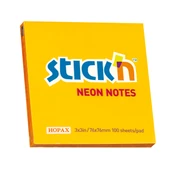 Hopax Stıckn Yapışkanlı Not Kağıdı (12 adet) 100 YP 76x76 Fosforlu Turuncu 21164 - 1