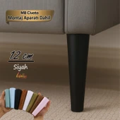 Ahşap Ayak 12 Cm Siyah M8 Civatalı Bağlantı Aparatlı Dolap Mobilya Koltuk Kanepe Destek Ayağı Ayakları thumbnail 1