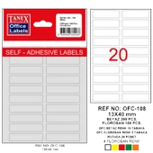 Tanex Ofis Etiketi Poşetli 13x40 MM Beyaz OFC-108 (10 lu paket) thumbnail 2