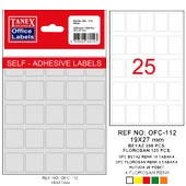 Tanex Ofis Etiketi Poşetli 19x27 MM Beyaz OFC-112 (10 lu paket) - 2