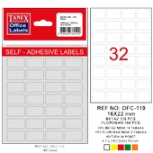 Tanex Ofis Etiketi Poşetli 16x22 MM Beyaz OFC-110 (10 lu paket) - 2