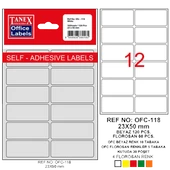 Tanex Ofis Etiketi Poşetli 23x50 MM Beyaz OFC-118 (10 lu paket) - 2