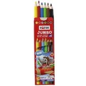 Fatih Kuru Boya Tam Boy Jumbo Üçgen Triangular Kalemi 6 Renk 3,5 MM 33490 - 1