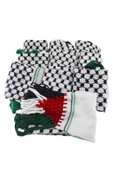 Filistin Bayrağı Püskül Keffiyeh İşlemeli Gazze Keffiyeh 10 Parça  S300008 - 1