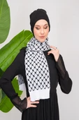 Triko İpli Filistin Geleneksel Nakışlı Çocuk Unisex Atkı Takmı S300009 - 2