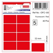 Tanex Flo Kırmızı Ofis Etiketi 5 Ad. Ofc-120 (10 paket) - 1