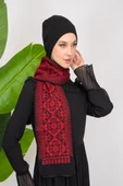 Triko İpli Filistin Geleneksel Nakışlı Çocuk Unisex Atkı Takmı S300009 - 10