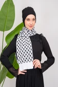 Triko İpli Filistin Geleneksel Nakışlı Çocuk Unisex Atkı Takmı S300009 - 5