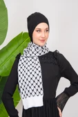 Triko İpli Filistin Geleneksel Nakışlı Çocuk Unisex Atkı Takmı S300009 - 4