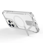 Apple iPhone 15 Pro Kılıf M-safe Şarj Özellikli Zore T-Max Standlı Kapak thumbnail 4