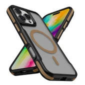 Apple iPhone 16 Pro Kılıf M-safe Şarj Özellikli Renkli Kenar Airbag Şeritli Zore Lamer Kapak - 1