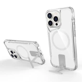 Apple iPhone 15 Pro Kılıf M-safe Şarj Özellikli Zore T-Max Standlı Kapak thumbnail 5