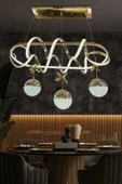 Kuzey Yemek Masası 3 Toplu İthal Led Avize - 5