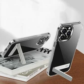 Apple iPhone 14 Pro Max Kılıf Standlı Şeffaf Silikon Zore L-Stand Kapak - 12