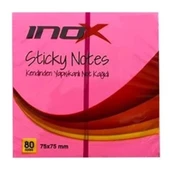 Inox Yapışkanlı Not Kağıdı Şeffaf 75x75 Pembe 09667--24 lü - 1