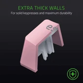 Oyun Klavyesi için Razer PBT Tuş Takımı - Mekanik ve optik klavyeler için klavye yükseltme seti (arka ışık uyumluluğu, üstün PBT malzemesi) Kuvars/Pembe Outlet thumbnail 3