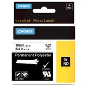 Dymo Rhino Pro Etiketi Plastik Sabit 19 MMx5,5 MT Beyaz Üzerine Siyah 18484-5-PKT - 1