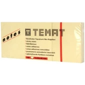 Temat Yapışkanlı Not Kağıdı 100 Yp Pastel Sarı 3x50x40 MM 11230 - 1
