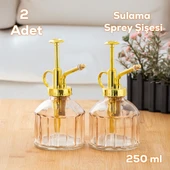 Perotti 15733 2'li Pembe Vintage Cam Bitki Sulama Şişesi Oda Kokusu Dağıtıcı Cam Dağıtıcı Sprey 250ml - 1