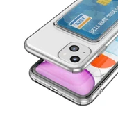 Apple iPhone 14 Plus Kılıf Kartlıklı Şeffaf Zore Setra Clear Silikon Kapak - 3