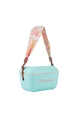 Polarbox  Prinkstyle Flower Classic Deri Kayışlı Turkuaz Pembe Soğuk ve Sıcak Tutucu Thermo Çanta 12 Lt - 1