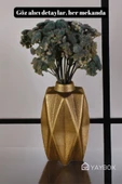 Dekoratif Vazo El Yapımı Altın Eskitme Renk Model 21 thumbnail 3