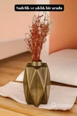 Dekoratif Vazo El Yapımı Altın Eskitme Renk Model 21 thumbnail 4
