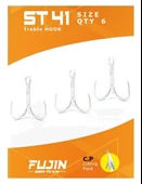 Fujin ST41 Üçlü Maket Balık İğnesi Nickel 6'lı Paket - 1