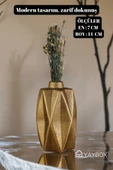 Dekoratif Vazo El Yapımı Altın Eskitme Renk Model 21 thumbnail 2