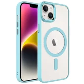 Apple iPhone 14 Plus Kılıf Wireless Şarj Özellikli Zore Krom M-safe Silikon Kapak - 1