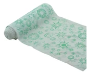 Kullan At Plastik Masa Örtüsü Su Yağ Geçirmez 100x150cm Sofra Kağıdı 15 Metre Yeşil Beyaz Desenli - 1