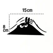 Bagajdan Bakan Öfkeli Adam Oto Stickeri Siyah 12x9cm thumbnail 2