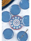 Acar Tiffany Lacivert 7 Parça Porselen Pasta-İkram Seti POR-05334 - 1