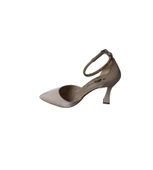 YAZKIŞ Kadın Saten Ten Gümüş Siyah Bilekden Bağlama 9cm Şamdan Topuk Sivri Burun Abiye Ayakkabı thumbnail 12