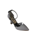 YAZKIŞ Kadın Saten Ten Gümüş Siyah Bilekden Bağlama 9cm Şamdan Topuk Sivri Burun Abiye Ayakkabı thumbnail 15