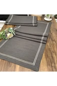 OYA home Koyu Gri & Kırık Beyaz Çift Dikişli Ranır -45*150 Cm - 4