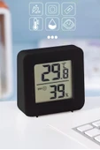 Mini LCD Dijital Sıcaklık Nem Ölçer Termometre Higrometre - Duvara Takılabilir Siyah - 1